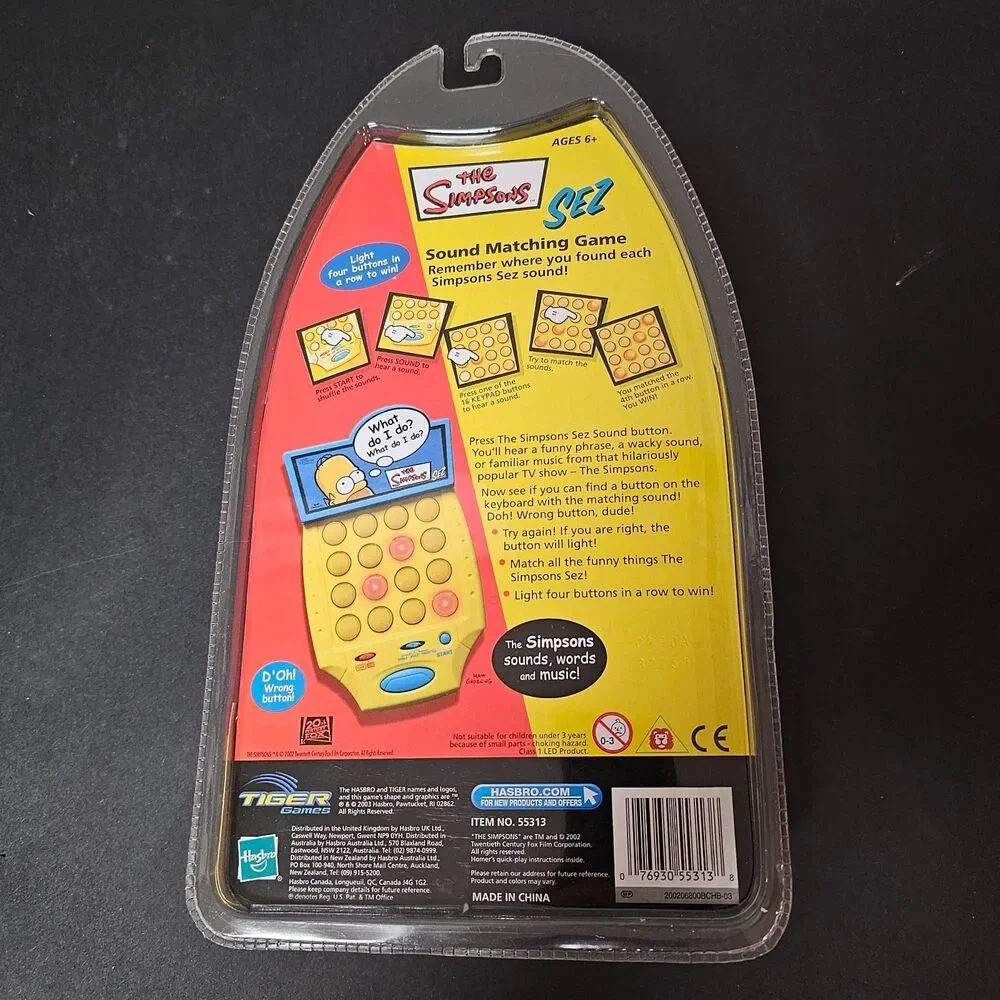 The Simpsons Sez Sound Matching Game 2003 Hasbro Tiger NIP Catch Phrases